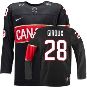 Olympic Hockey Claude Giroux Authentic Kinder Schwarz – Team Canada #28 3rd 2014